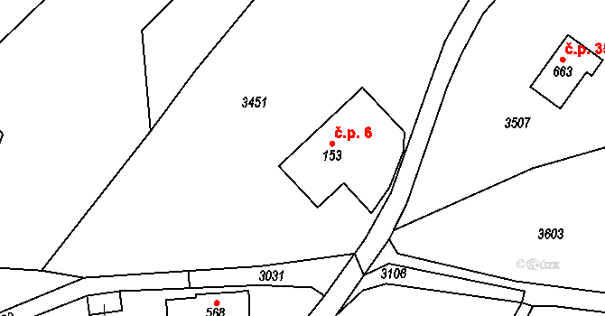 Zbirohy 6, Koberovy na parcele st. 153 v KÚ Besedice, Katastrální mapa
