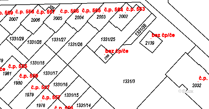 Telč 121354156 na parcele st. 2705 v KÚ Telč, Katastrální mapa