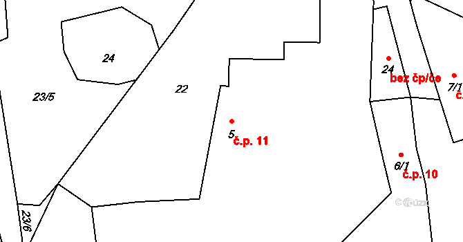 Sedlíkovice 11, Čejetice na parcele st. 5 v KÚ Sedlíkovice, Katastrální mapa
