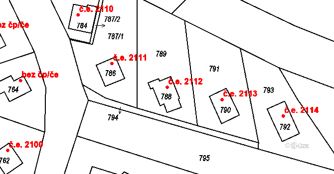 Dolní Těrlicko 2112, Těrlicko na parcele st. 788 v KÚ Dolní Těrlicko, Katastrální mapa