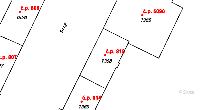 Poruba 815, Ostrava na parcele st. 1368 v KÚ Poruba, Katastrální mapa