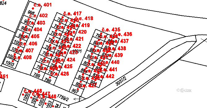 Tovačov I-Město 438, Tovačov na parcele st. 810 v KÚ Tovačov, Katastrální mapa