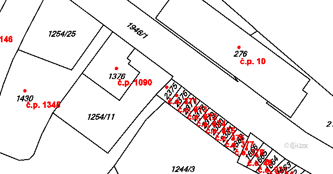 Náchod 371 na parcele st. 2375 v KÚ Náchod, Katastrální mapa