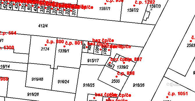 Třebíč 41789156 na parcele st. 6451 v KÚ Třebíč, Katastrální mapa
