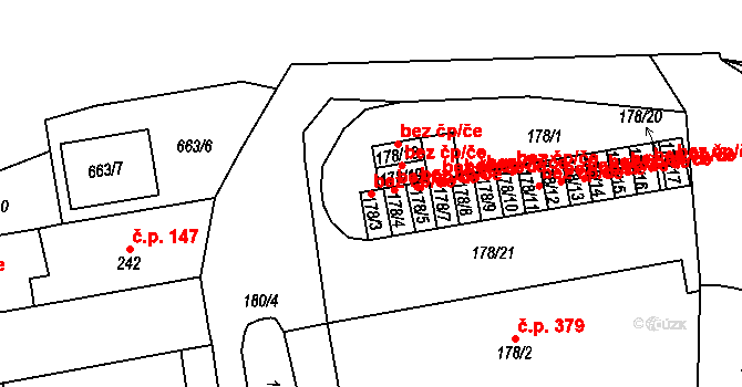 Praha 42472156 na parcele st. 178/3 v KÚ Veleslavín, Katastrální mapa