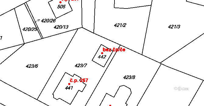Klatovy 42860156 na parcele st. 442 v KÚ Luby, Katastrální mapa