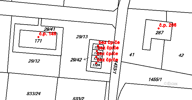 Pičín 44468156 na parcele st. 172/1 v KÚ Pičín, Katastrální mapa