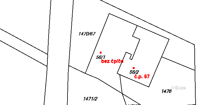 Nové Hrady 46922156 na parcele st. 56/1 v KÚ Byňov, Katastrální mapa