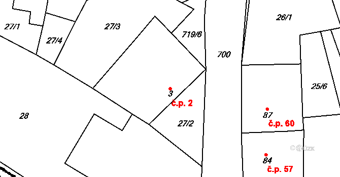 Soběsuky 2, Plumlov na parcele st. 3 v KÚ Soběsuky u Plumlova, Katastrální mapa