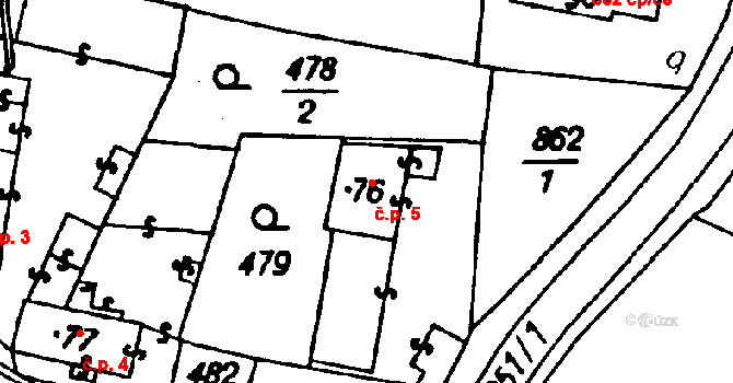 Vysoká 5, Suchdol na parcele st. 76 v KÚ Suchdol u Kutné Hory, Katastrální mapa