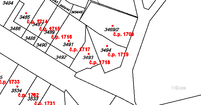 Jihlava 1719 na parcele st. 3494 v KÚ Jihlava, Katastrální mapa