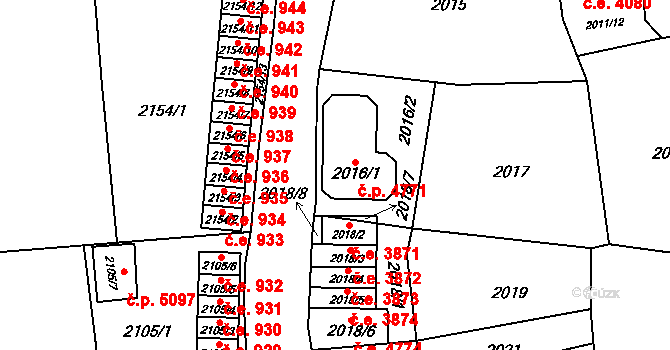 Jihlava 4771 na parcele st. 2016/1 v KÚ Jihlava, Katastrální mapa