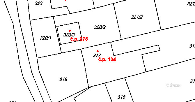 Janovice 134, Rýmařov na parcele st. 317 v KÚ Janušov, Katastrální mapa