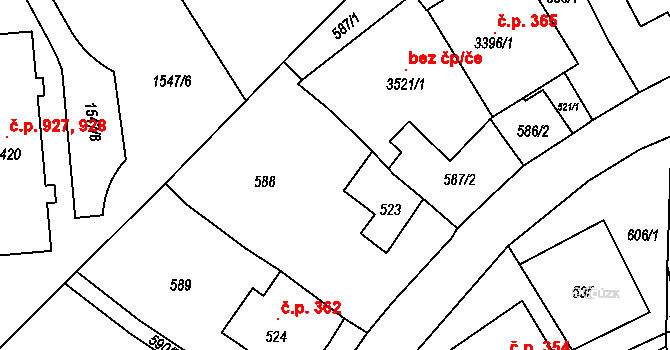 Litomyšl-Město 1299, Litomyšl na parcele st. 3742 v KÚ Litomyšl, Katastrální mapa