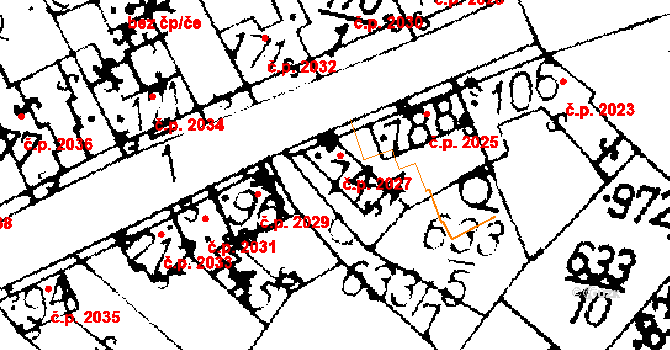 Podlusky 2027, Roudnice nad Labem na parcele st. 744 v KÚ Podlusky, Katastrální mapa