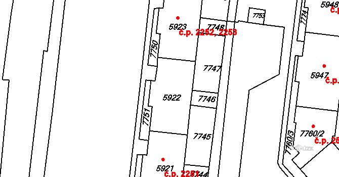 Líšeň 2252,2253, Brno na parcele st. 5922 v KÚ Líšeň, Katastrální mapa