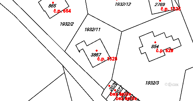 Vrchlabí 1328 na parcele st. 3867 v KÚ Vrchlabí, Katastrální mapa
