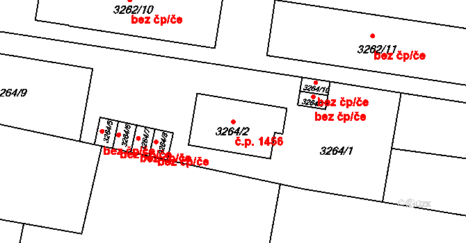 Benešov 1456 na parcele st. 3264/2 v KÚ Benešov u Prahy, Katastrální mapa
