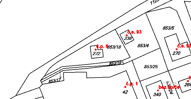 Smilovice 6, Chotilsko na parcele st. 272 v KÚ Prostřední Lhota, Katastrální mapa