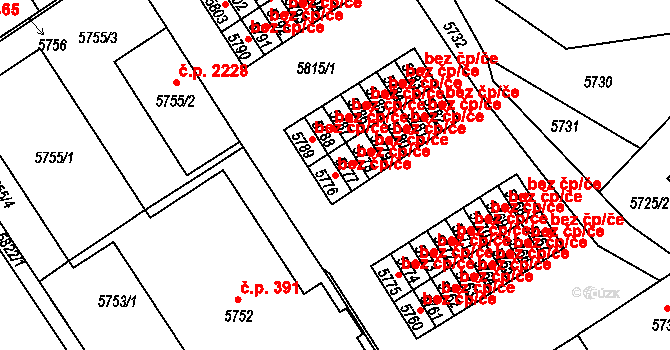 Žďár nad Sázavou 40762157 na parcele st. 5776 v KÚ Město Žďár, Katastrální mapa
