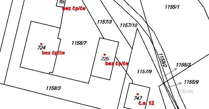 Lázně Kynžvart 41242157 na parcele st. 725 v KÚ Lázně Kynžvart, Katastrální mapa