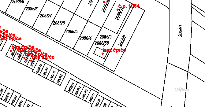 Jemnice 46415157 na parcele st. 2086/58 v KÚ Jemnice, Katastrální mapa
