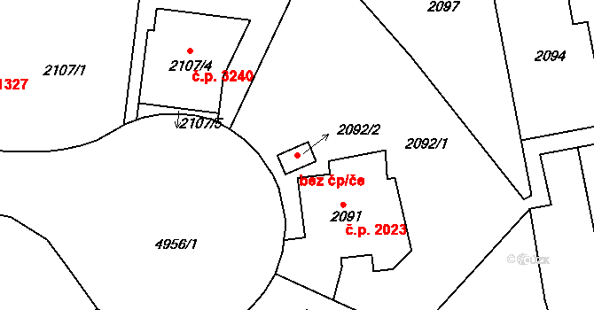 Praha 46774157 na parcele st. 2092/2 v KÚ Smíchov, Katastrální mapa