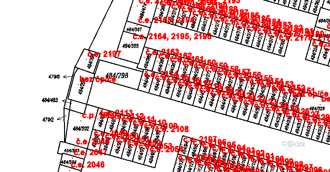 Podlesí 2116, Havířov na parcele st. 484/42 v KÚ Bludovice, Katastrální mapa