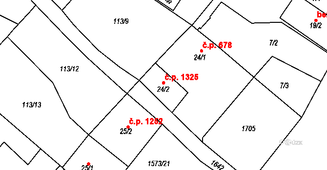 Litovel 1325 na parcele st. 24/2 v KÚ Litovel, Katastrální mapa
