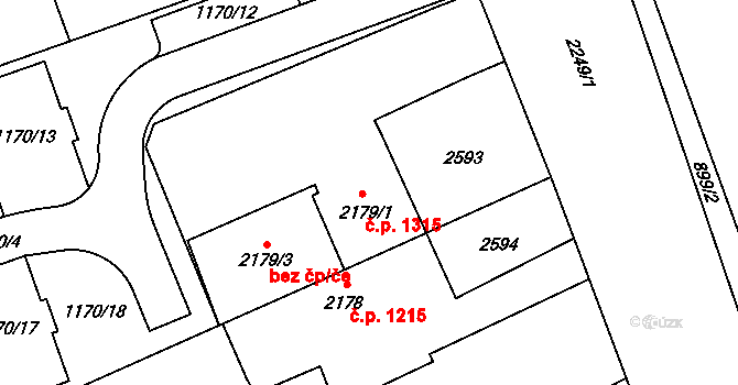 Beroun-Město 1315, Beroun na parcele st. 2179/1 v KÚ Beroun, Katastrální mapa