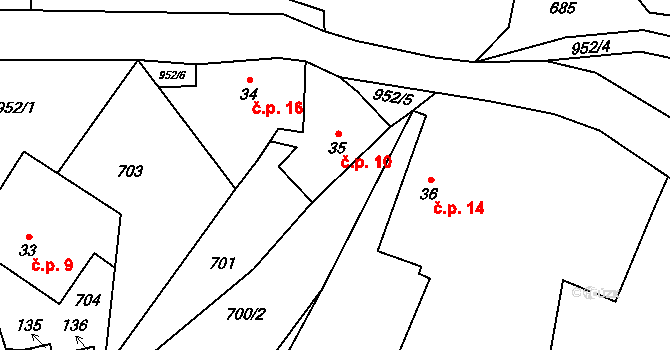 Habroveč 10, Vrbatův Kostelec na parcele st. 35 v KÚ Louka u Vrbatova Kostelce, Katastrální mapa