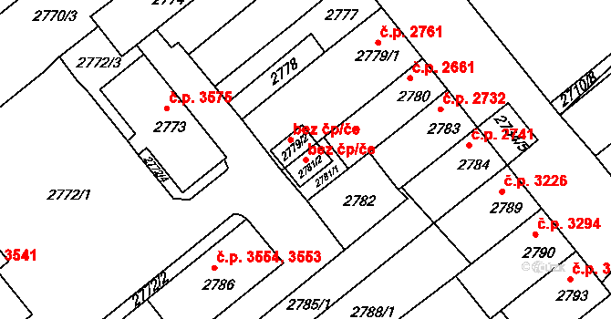 Chomutov 88478157 na parcele st. 2781/2 v KÚ Chomutov II, Katastrální mapa