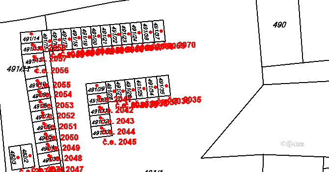 Jihlava 2035 na parcele st. 491/35 v KÚ Jihlava, Katastrální mapa