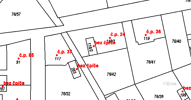Hůrky 24 na parcele st. 118/1 v KÚ Hůrky u Rokycan, Katastrální mapa