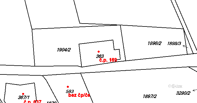 Horní Rokytnice 169, Rokytnice nad Jizerou na parcele st. 363 v KÚ Horní Rokytnice nad Jizerou, Katastrální mapa