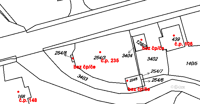 Staňkov I 235, Staňkov na parcele st. 254/3 v KÚ Staňkov-město, Katastrální mapa