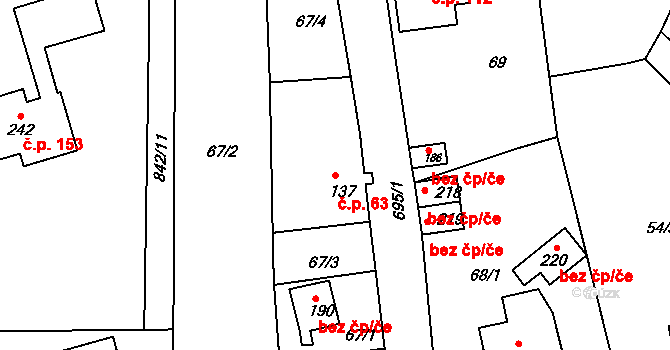 Volanov 63, Trutnov na parcele st. 137 v KÚ Volanov, Katastrální mapa