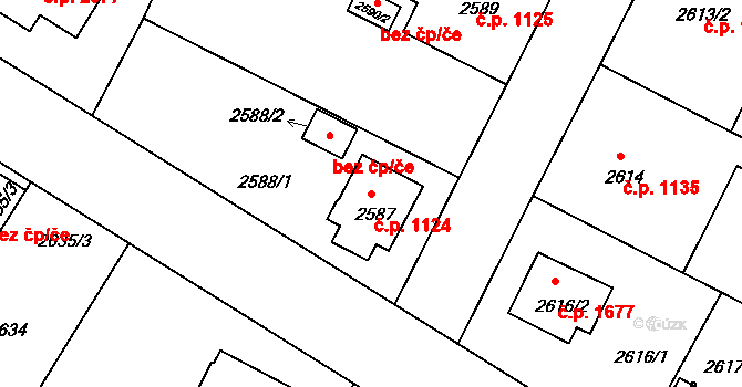 České Budějovice 5 1124, České Budějovice na parcele st. 2587 v KÚ České Budějovice 5, Katastrální mapa