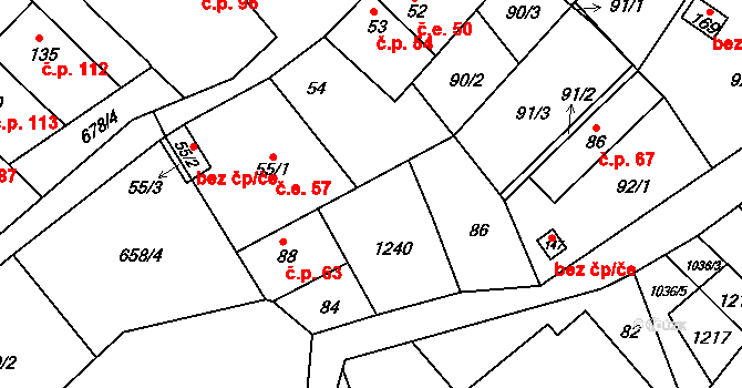 Lhota 64, Pačlavice na parcele st. 87 v KÚ Lhota u Pačlavic, Katastrální mapa