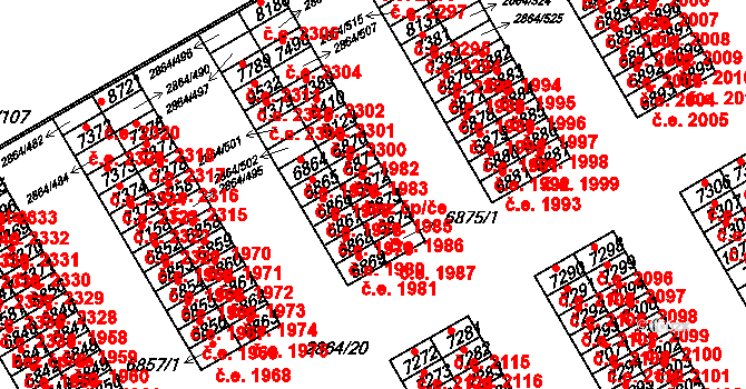 Hodonín 1985 na parcele st. 6873 v KÚ Hodonín, Katastrální mapa