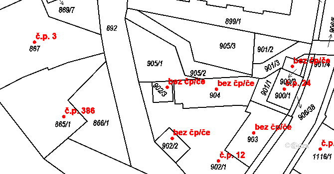 Novosedlice 39151158 na parcele st. 902/3 v KÚ Novosedlice, Katastrální mapa