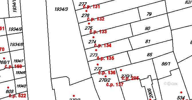 Malenovice 135, Zlín na parcele st. 273 v KÚ Malenovice u Zlína, Katastrální mapa