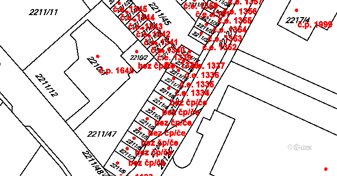 Litoměřice 47610158 na parcele st. 2211/8 v KÚ Litoměřice, Katastrální mapa