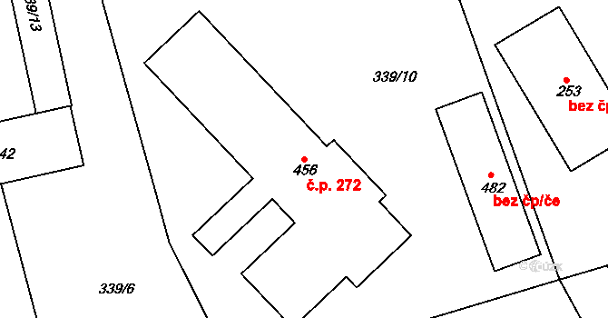 Škrdlovice 272 na parcele st. 456 v KÚ Škrdlovice, Katastrální mapa