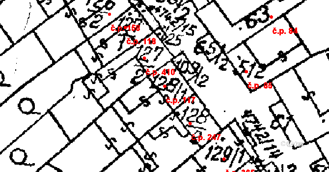 Kobylí 117 na parcele st. 128/1 v KÚ Kobylí na Moravě, Katastrální mapa