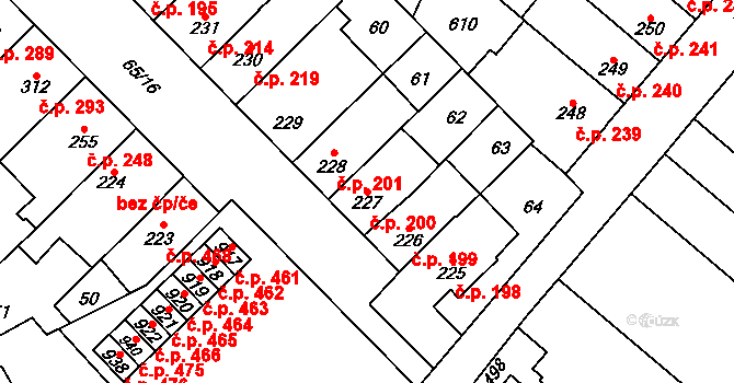 Přerov II-Předmostí 200, Přerov na parcele st. 227 v KÚ Předmostí, Katastrální mapa
