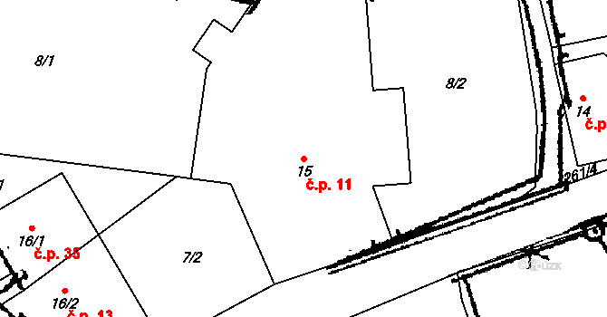 Lipina 11, Zbraslavice na parcele st. 15 v KÚ Lipina u Zruče nad Sázavou, Katastrální mapa