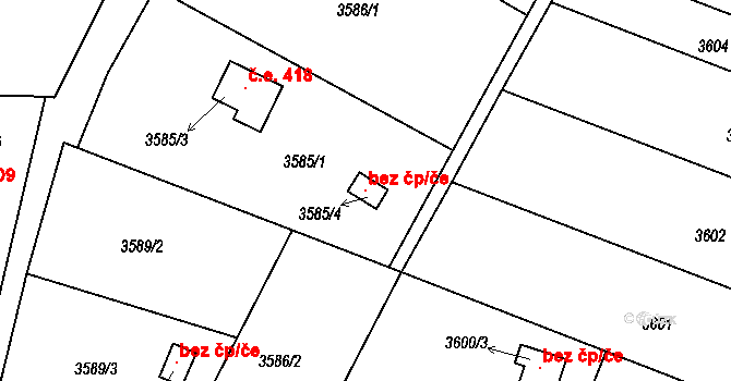 Slavkov u Brna 116682159 na parcele st. 3585/4 v KÚ Slavkov u Brna, Katastrální mapa