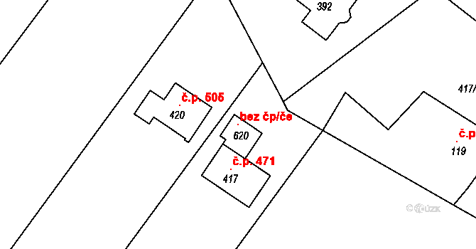 Kopřivnice 119436159 na parcele st. 620 v KÚ Drnholec nad Lubinou, Katastrální mapa