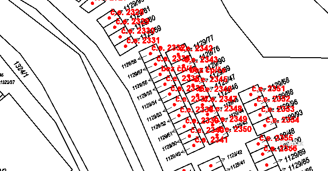 Jihlava 2335 na parcele st. 1129/55 v KÚ Jihlava, Katastrální mapa